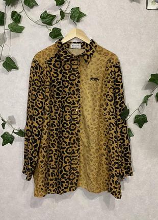 Рубашка леопард принт леопардовая на длинный рукав животный принт интересная летняя весенняя осенняя