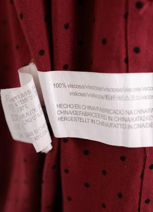 Бордовая рубашка в черные горошки из вискозы от pull & bear размер s5 фото