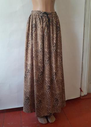 Стильная юбка макси леопардовый принт