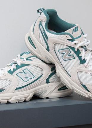 Чоловічі кросівки new balance 530 mr530qa 43-44 9.5-10us бежевий/зелений топ на літо