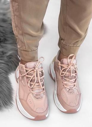 Nike m2k tekno в ніжно-рожевому кольорі