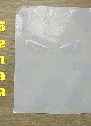 Наклейки на авто панда біла на дзеркала заднього виду