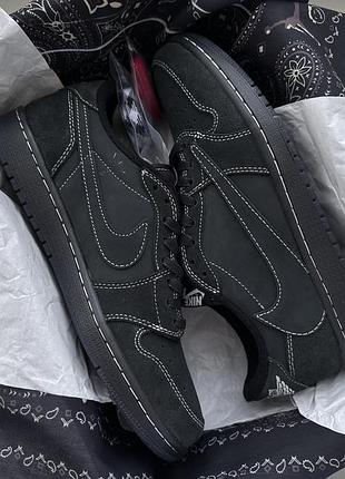 Кроссовки кроссовки найк джордан тревис скот nike air jordan 1 retro low og sp travis scott black phantom dm7866-001
