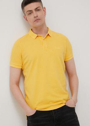 Модне брендове поло жовтого кольору superdry the classic pique polo Sleeved made in india