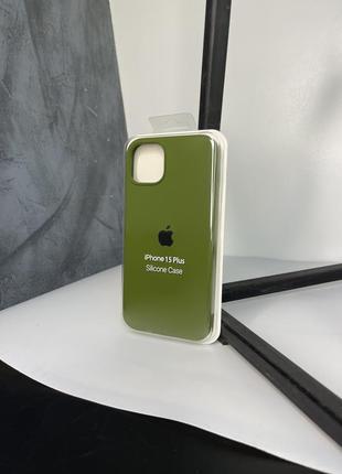 Чехол на iphone 15 plus full silicone case открытая камера, закрытый низ