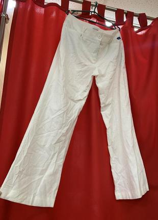 Белые широкие льняные брюки biaggini 42р.
