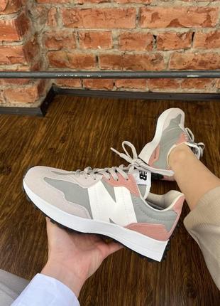 New balance 327 grey/pink3 фото