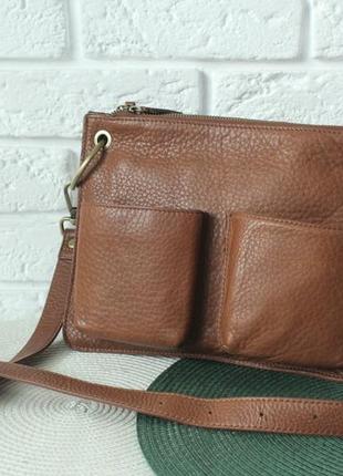 Чоловіча сумка з натуральної шкіри real leather. можна як унісекс