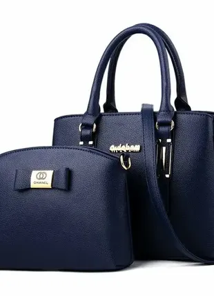 Набір жіноча сумка + мінісумочка клатч. комплект 2 в 1 велика та маленька сумка на плече 361