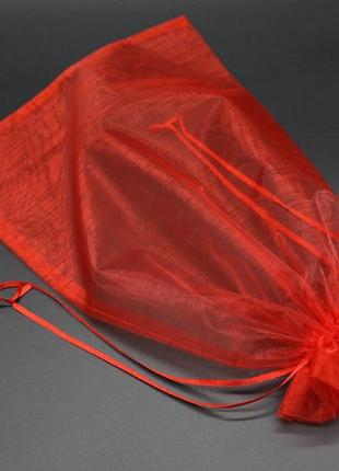 Подарочные мешочки из органзы. цвет красный. 25х35см1 фото
