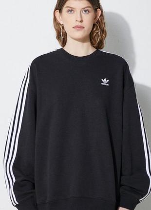 Кофта adidas originals женская цвет чёрный с аппликацией