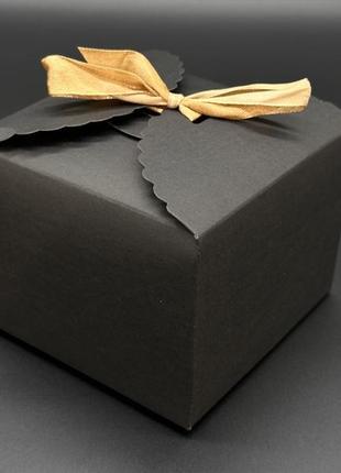 Збірні картонні коробки для подарунків. колір чорний. 12х12х9см2 фото