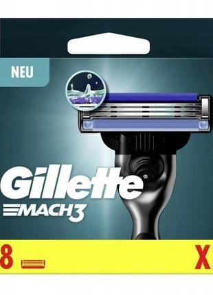 Змінні картриджі для гоління (леза касети) чоловічі gillette mach 3 касети 8 шт2 фото