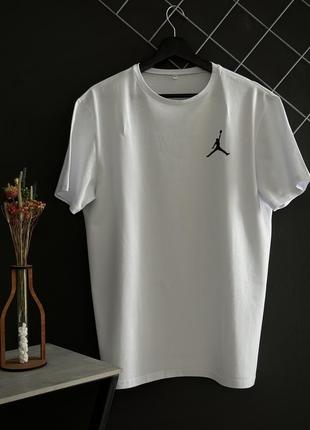 Чоловіча футболка jordan бавовняна біла / футболка джордан білого кольору