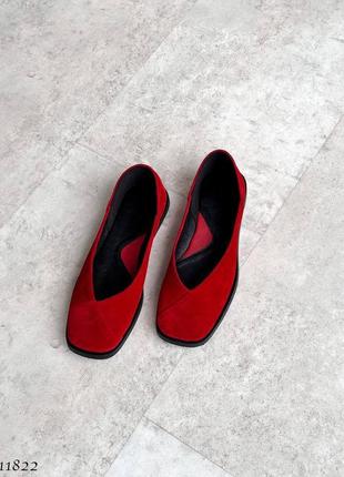 Туфли балетки лоферы женские красные