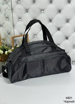 Женская мужская качественная спортивная сумка черная