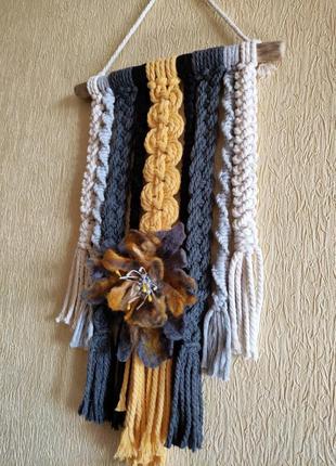 Панно декор на стену макраме ручная работа