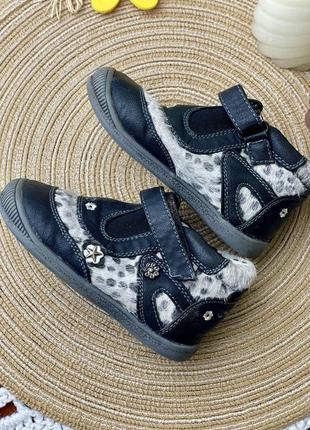 1+1=3 🇪🇺 кожаные ботиночки barefoot freemouss 23 р 14 см ботинки черевики черные леопардовые2 фото