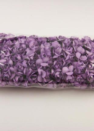 Роза на проволоке фиолетовая полиуретановая 12шт/пучок для рукоделия, хобби, декора2 фото