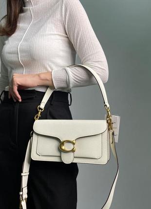 Premium 🔥 сумка в стилі coach tabby shoulder bag 26 brass/chalk