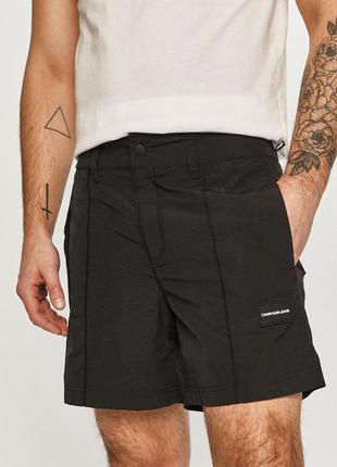 Мужские чёрные нейлоновые шорты calvin klein nylon shorts / кельвин кляйн оригинал размер 2xl xxl