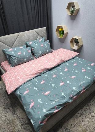Комплект постельного белья бязь-люкс, фламинго