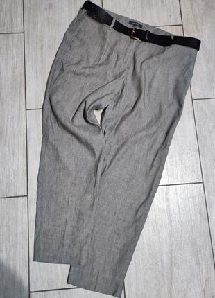 Брюки льняные штаны льон классика прямые заужены штани жіночі з льону