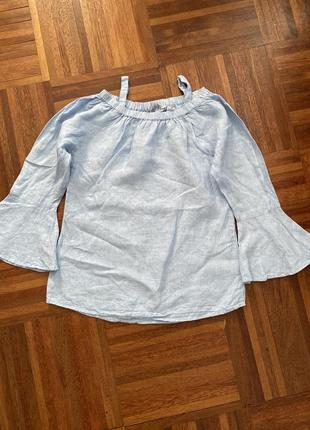 Нова романтична льняна блуза сорочка caspar david  34 ( xs) 💯 льон німеччина
