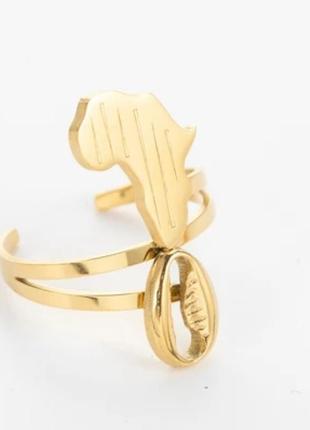 Модное регулируемое кольцо перстень с картой африки нержавеющая сталь