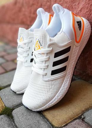 Adidas ultraboost 2020 белые с черным кроссовки женские текстильные сетка легкое качество весенние летние демисезонные демисезон низкие адидас