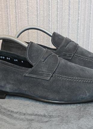 Замшеві лофери  santoni 15609 43р