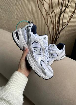 Кроссовки new balance 530 silver белые с серым женские / мужские