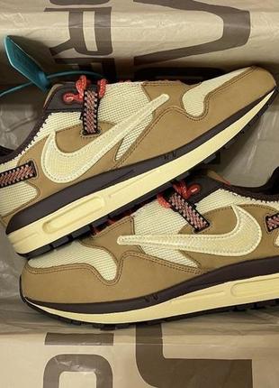 Кроссовки travis scott x nike air max 1 "wheat" available via raffle найк найки тревис скот do9392-701