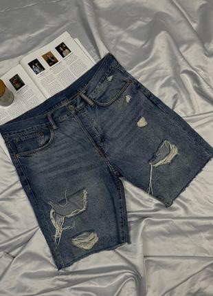 Стильные джинсовые шорты h&amp;m straight fit shorts
