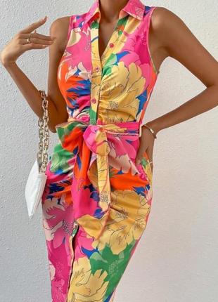 Красивое цветочное летнее платье сарафан