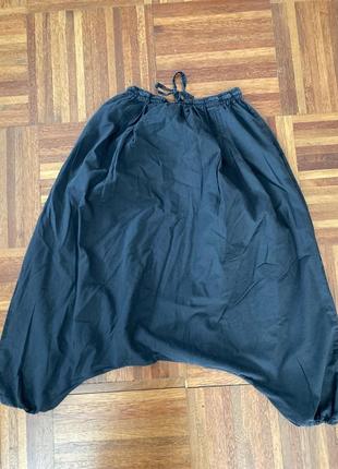Нові варені дизайнерські чорні батістові бохо штани contro corrente free size італія 🇮🇹