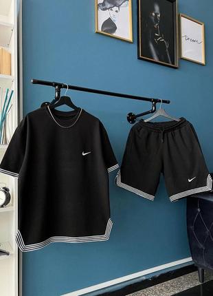 Літній комплект оверсайз (oversize) футболка + шорти nike