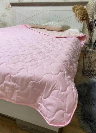 Хлопковое одеяло летнее oda размер евро 200 х 215 см розовое