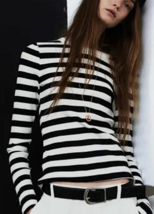 Лонгслив в рубчик h&m