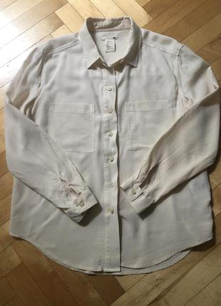 Кремовая айвори блузка рубашка 100% шелк от levis пог 47 см