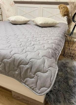 Стеганное хлопковое одеяло летнее ода размер полуторный 155 х 215 см серый