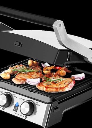 Электрогриль прижимной контактный ecg kg 2033 duo grill & waffle 2000 вт антипригарное открытие 180 градусов