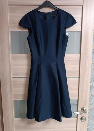 Новое базовое темно-синее платье миди