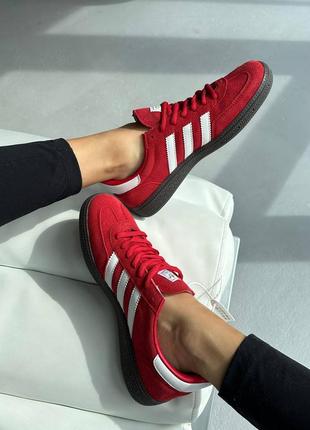 Жіночі замшеві кросівки adidas spezial red