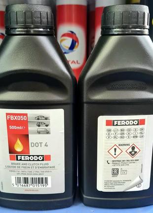 Тормозная жидкость ferodo dot 4 fbx050 0,5л.
