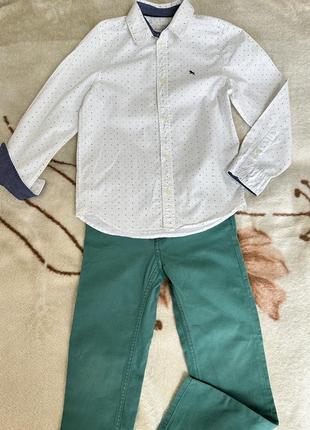 Комплект коттоновые брюки джинсы и рубашка h&amp;m