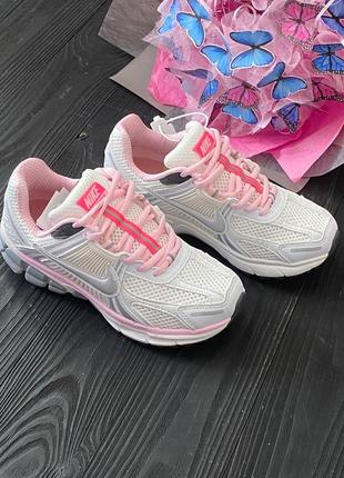 Кроссовки nike zoom vomero 5 white / pink белые с розовым женские / мужские