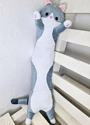 М'яка іграшка кіт батон подушка обіймашка, подушка антистрес подушка для сну, 110 см