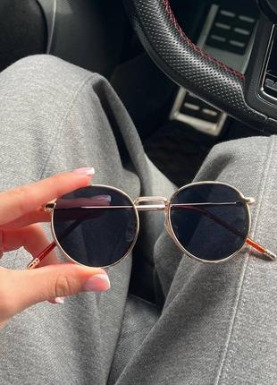 Круглые металлические солнцезащитные очки
