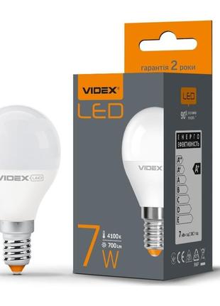 Led лампа videx  g45e 7w e14 4100k
